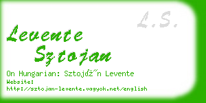 levente sztojan business card